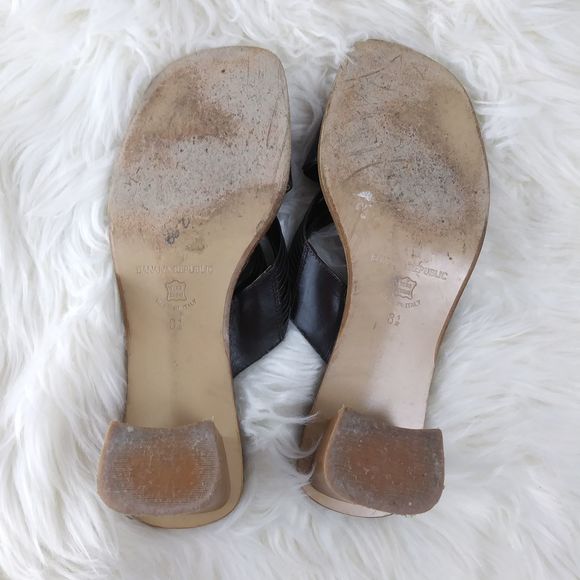 Banana republic leather block sandal square toe - Picture 5 of 8